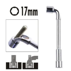 CHIAVE TIPO L BUSSOLA 17MM BOCCA ESAGONALE CROMO VANADIO ACCIAIO 91625 FERRAMENTA