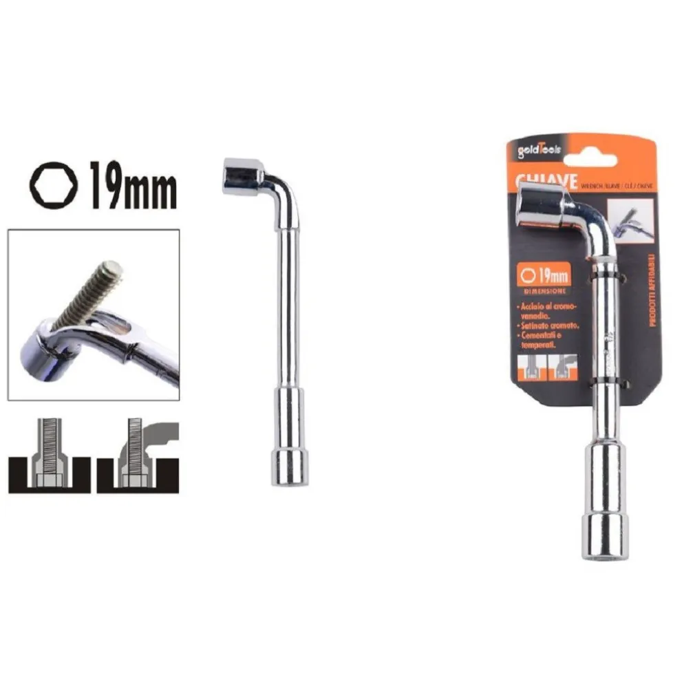 CHIAVE TIPO L BUSSOLA 19MM BOCCA ESAGONALE CROMO VANADIO ACCIAIO 91627 FERRAMENTA