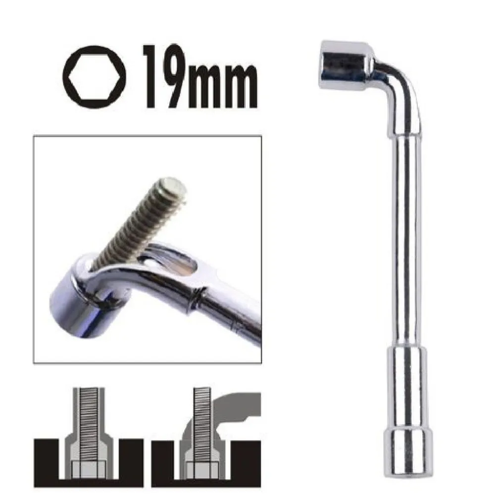 CHIAVE TIPO L BUSSOLA 19MM BOCCA ESAGONALE CROMO VANADIO ACCIAIO 91627 FERRAMENTA