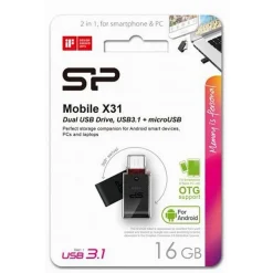 CHIAVETTA USB 16 GB USB3.1 MICROUSB OTG DOPPIA PER SMARTPHONE TABLET OTGX31/16GB