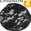 CHIGNON RETE NERO PIZZO MACRAME RETINA DANZA CAPELLI CUFFIA TRASPIRANTE DONNA