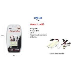CHIP LED 3 WATT AUTO LUCE ULTRA LUMINOSE 15 LED T10 12 V 6000K MAXTECH L-M03