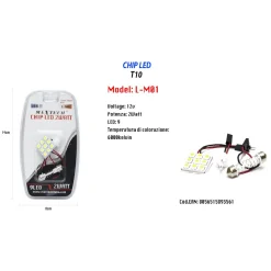 CHIP LED 2 WATT 12V AUTO 9 LED LUCE ULTRA LUMINOSE T10 6000K MAXTECH L-M01