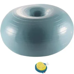 CIAMBELLA PALLA GONFIABILE ALLENAMENTO ESERCIZIO YOGA PILATES CON POMPA GRIGIO