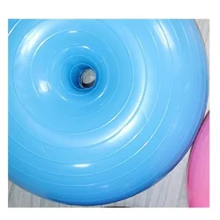 CIAMBELLA PALLA GONFIABILE ALLENAMENTO ESERCIZIO PILATES YOGA CON GONFIATORE BLU