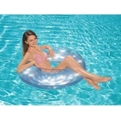 CIAMBELLA SALVAGENTE GONFIABILE IRIDESCENTE 107 CM MARE SPIAGGIA PISCINA 36240