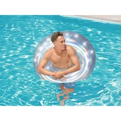 CIAMBELLA SALVAGENTE GONFIABILE IRIDESCENTE 107 CM MARE SPIAGGIA PISCINA 36240