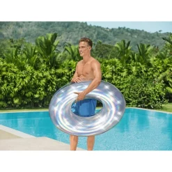 CIAMBELLA SALVAGENTE GONFIABILE IRIDESCENTE 107 CM MARE SPIAGGIA PISCINA 36240