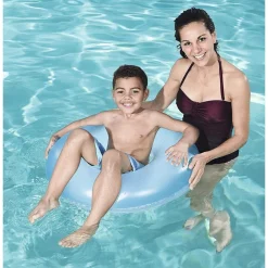 CIAMBELLA SALVAGENTE GONFIABILE PER BAMBINI TRASPARENTE NEON NUOTO 76 CM 36024