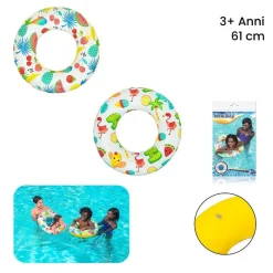 CIAMBELLA SALVAGENTE GONFIABILE A FANTASIA 61 CM PER BAMBINI MODELLI ASS. 36014