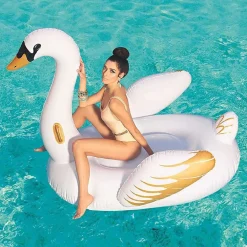 CIGNO FASHION LUXURY CAVALCABILE GIGANTE 169 X 169 CM BIANCO E ORO ISOLA