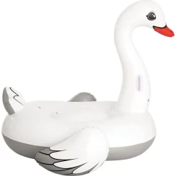 CIGNO GONFIABILE CAVALCABILE GIGANTE 196X174CM MATERASSINO CON MANIGLIE PISCINA 016104