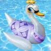 CIGNO GONFIABILE GALLEGGIANTE CAVALCABILE CON MANIGLIE PISCINA MARE 95 x 66CM