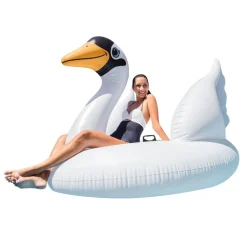 CIGNO GONFIABILE GIGANTE ISOLA MATERASSINO MARE PISCINA 194 X 152 X 147 CM