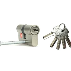 CILINDRO EUROPEO SICUREZZA 70MM PORTA SERRATURA 5 CHIAVI LUCCHETTO CATENACCIO