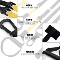 CINGHIE PER ALLENAMENTO IN SOSPENSIONE P4 CARICO 500KG ANCORAGGIO PORTA FITNESS