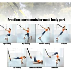 CINGHIE PER ALLENAMENTO IN SOSPENSIONE P4 CARICO 500KG ANCORAGGIO PORTA FITNESS