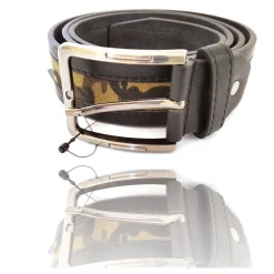 CINTA CINTURA UOMO PELLE NERO MILITARE A-777 ELEGANTE GLAMOUR FASHION