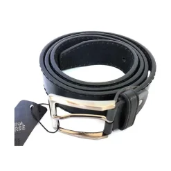 CINTA CINTURA UOMO PELLE NERA CTV80028 ELEGANTE GLAMOUR FASHION ALLA MODA