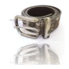 CINTA CINTURA UOMO PELLE GRIGIA EFFETTO MILITARE ELEGANTE GLAMOUR FASHION