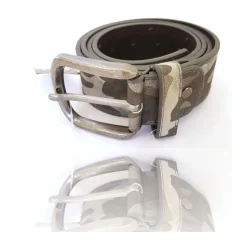 CINTA CINTURA UOMO PELLE GRIGIA EFFETTO MILITARE ELEGANTE GLAMOUR FASHION