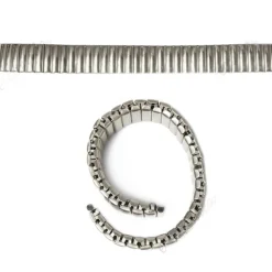 CINTURINO ELASTICO METALLO UNIVERSALE RICAMBIO OROLOGIO LARGO 18MM SILVER