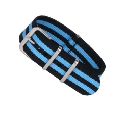 CINTURINO IN NYLON UNIVERSALE RICAMBIO OROLOGIO LARGHEZZA 20MM BLU AZZURRO