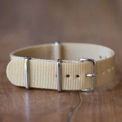 CINTURINO IN NYLON UNIVERSALE RICAMBIO OROLOGIO LARGHEZZA 20MM BEIGE