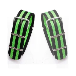CINTURINO IN NYLON UNIVERSALE RICAMBIO OROLOGIO LARGHEZZA 20MM NERO VERDE