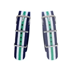 CINTURINO NYLON UNIVERSALE RICAMBIO OROLOGIO LARGHEZZA 20MM BLU BIAN VERD