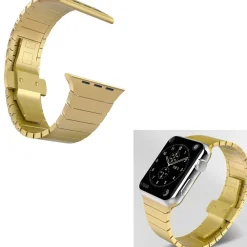 CINTURINO ORO 38MM CATENA COMPATIBILE CON IWATCH SERIE 3/2/1 CHIUSURA FARFALLA