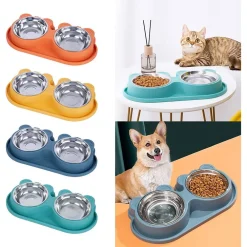 CIOTOLA ALIMENTARE ACCIAIO ANTI PERDITA FONTANA ACQUA DISPENSER CIBO CANI GATTI