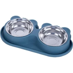 CIOTOLA ALIMENTARE ACCIAIO ANTI PERDITA FONTANA ACQUA DISPENSER CIBO CANI GATTI