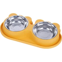 CIOTOLA ALIMENTARE ACCIAIO ANTI PERDITA FONTANA ACQUA DISPENSER CIBO CANI GATTI