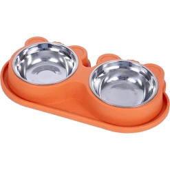 CIOTOLA ALIMENTARE ACCIAIO ANTI PERDITA FONTANA ACQUA DISPENSER CIBO CANI GATTI