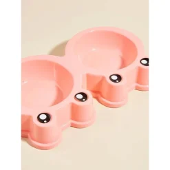 CIOTOLA CON DESIGN RANA PER CANE GATTO ANIMALE DOMESTICO DOPPIO PER CIBO ACQUA