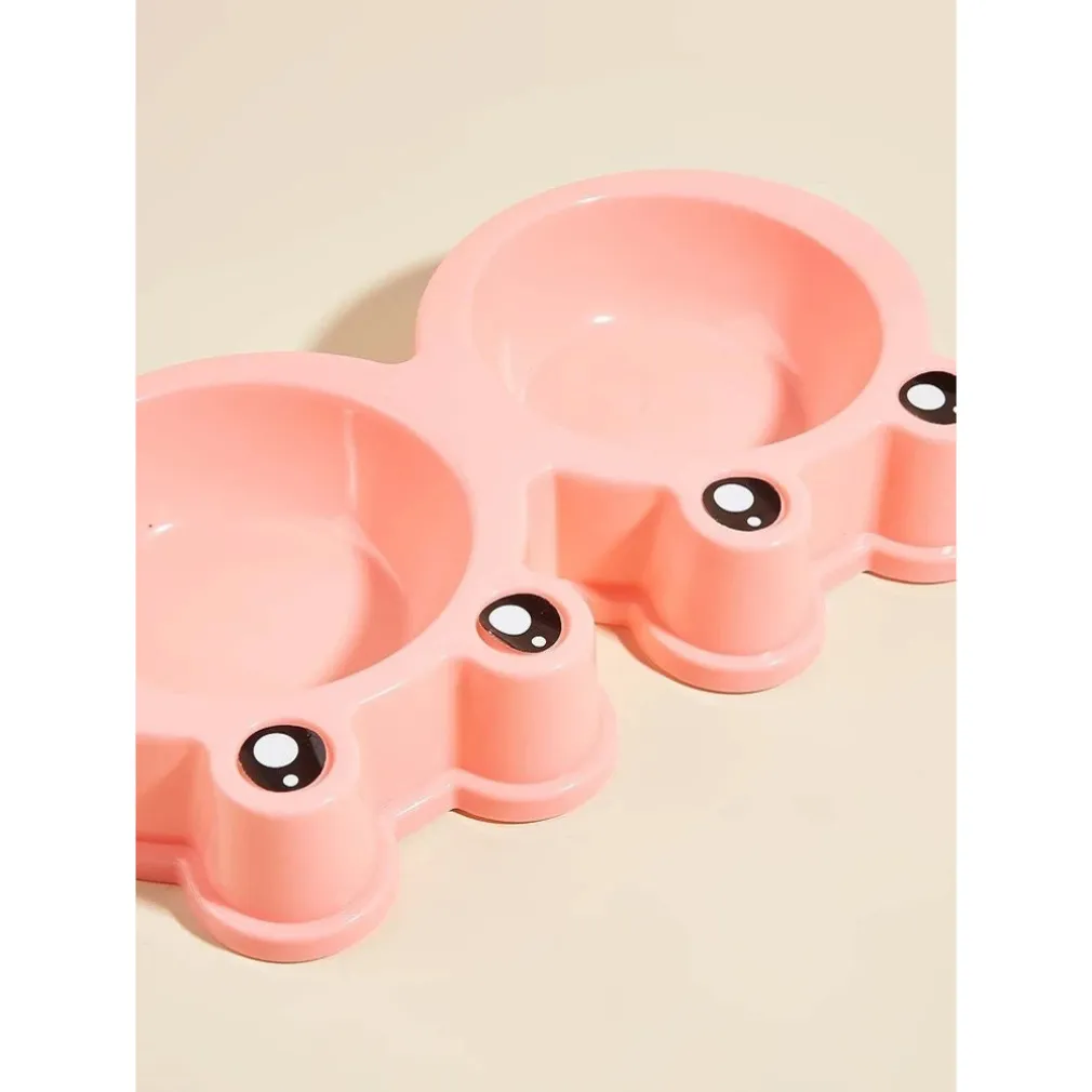 CIOTOLA CON DESIGN RANA PER CANE GATTO ANIMALE DOMESTICO DOPPIO PER CIBO ACQUA