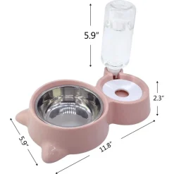 CIOTOLA DOPPIA GATTI CANI 2IN1 DISTRIBUTORE ACQUA ALIMENTI AUTOMATICHE BORRACCE