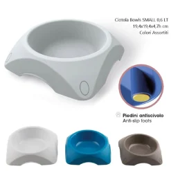 CIOTOLA PER CANE SMALL 0,6 LT ANTISCIVOLO BOWL VARI COLORI PER CANI