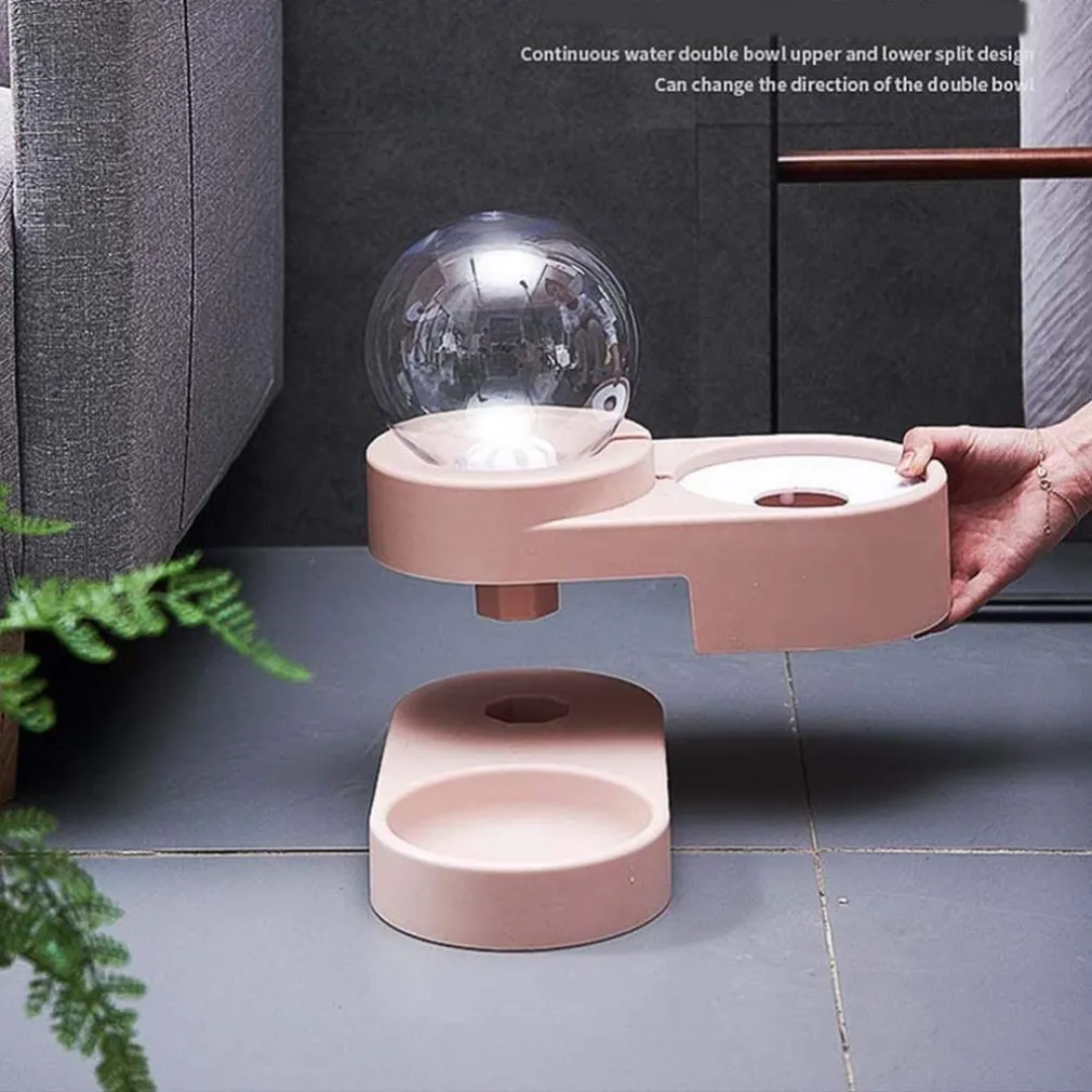 CIOTOLA PER GATTI CANI DISPENSER CIBO ACQUA 2 IN 1 DISTRIBUTORE AUTOMATICO 1.8LT