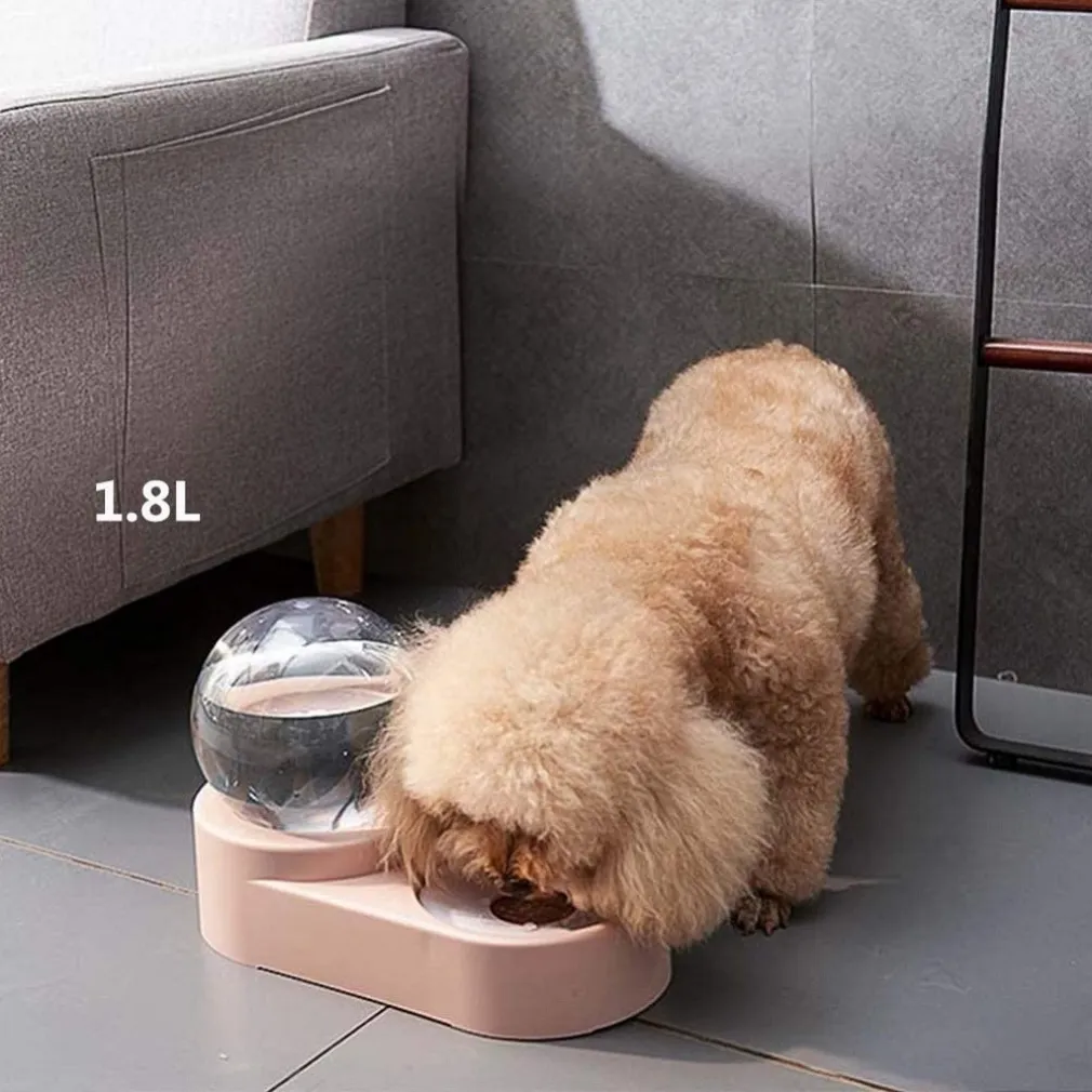 CIOTOLA PER GATTI CANI DISPENSER CIBO ACQUA 2 IN 1 DISTRIBUTORE AUTOMATICO 1.8LT