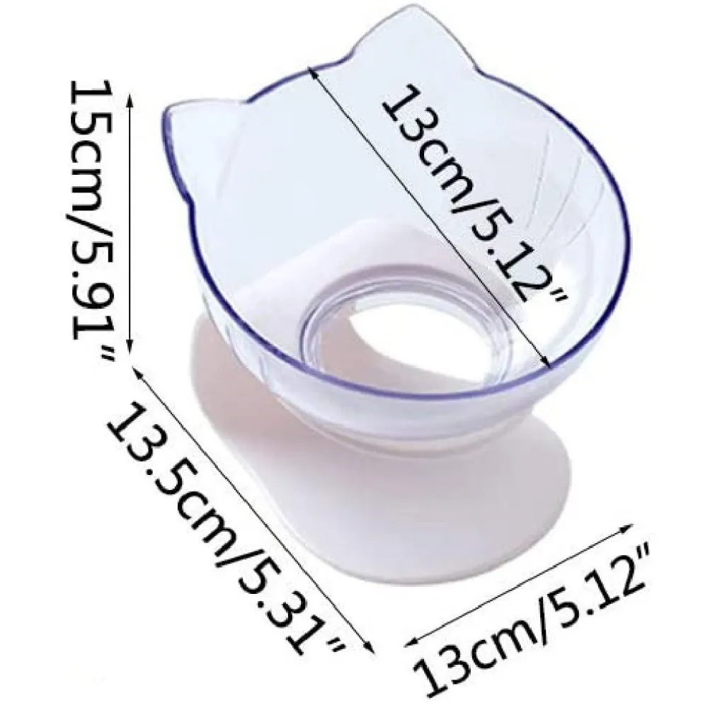 CIOTOLA SINGOLA FORMA GATTO INCLINABILE REGOLABILE PER GATTI CANI ALIMENTI ACQUA