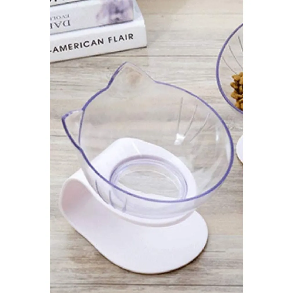 CIOTOLA SINGOLA FORMA GATTO INCLINABILE REGOLABILE PER GATTI CANI ALIMENTI ACQUA