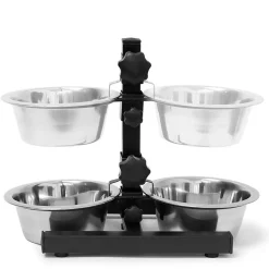 CIOTOLE CANE GATTO RIALZATE CON SUPPORTO METALLO REGOLABILE CIOTOLA ACCIAIO 20CM