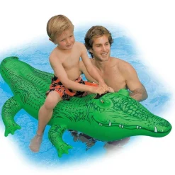 COCCODRILLO CAVALCABILE GIOCO GONFIABILE PER BAMBINI 168 X 86 CM MARE PISCINA