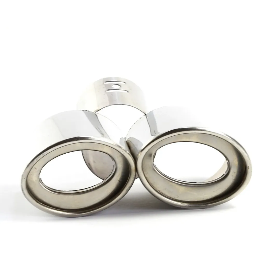 CODINO DOPPIO SCARICO TONDO ACCIAIO CROMATO SPORTIVO MARMITTA TERMINALE AUTO