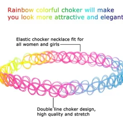 COLLANE COLLANA GIROCOLLO GOMMA STRETCH MODA GOTICO ELASTICO EFFETTO TATOO HYPE