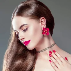 COLLANE COLLANA GIROCOLLO GOMMA STRETCH MODA GOTICO ELASTICO EFFETTO TATOO HYPE