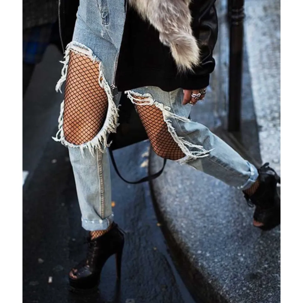 COLLANT DONNA A RETE A MAGLIA STRETTA AUTOREGGENTI CALZE DONNA INTIMO LINGERIE