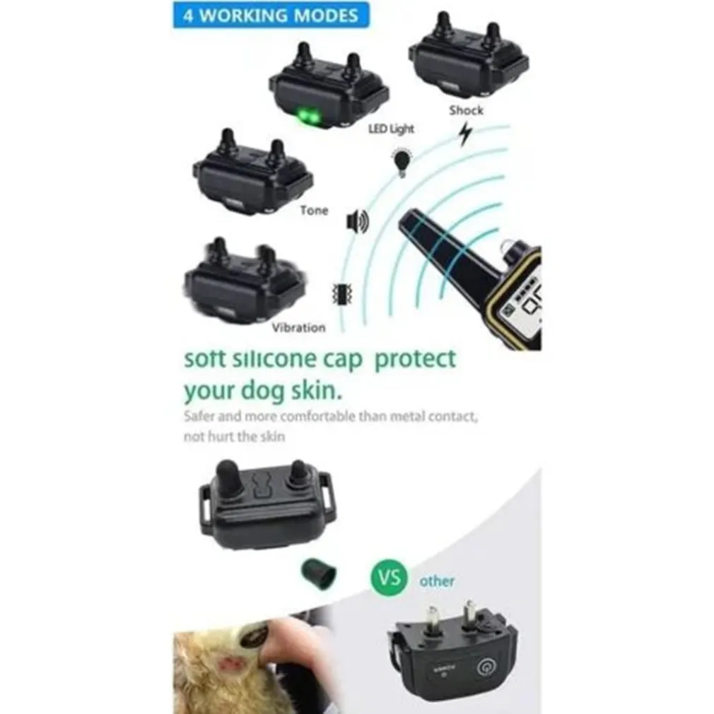 COLLARE DA ADDESTRAMENTO PER CANI ANTIABBAIO TELECOMANDO RICARICABILE IPX7 IMPERMEABILE